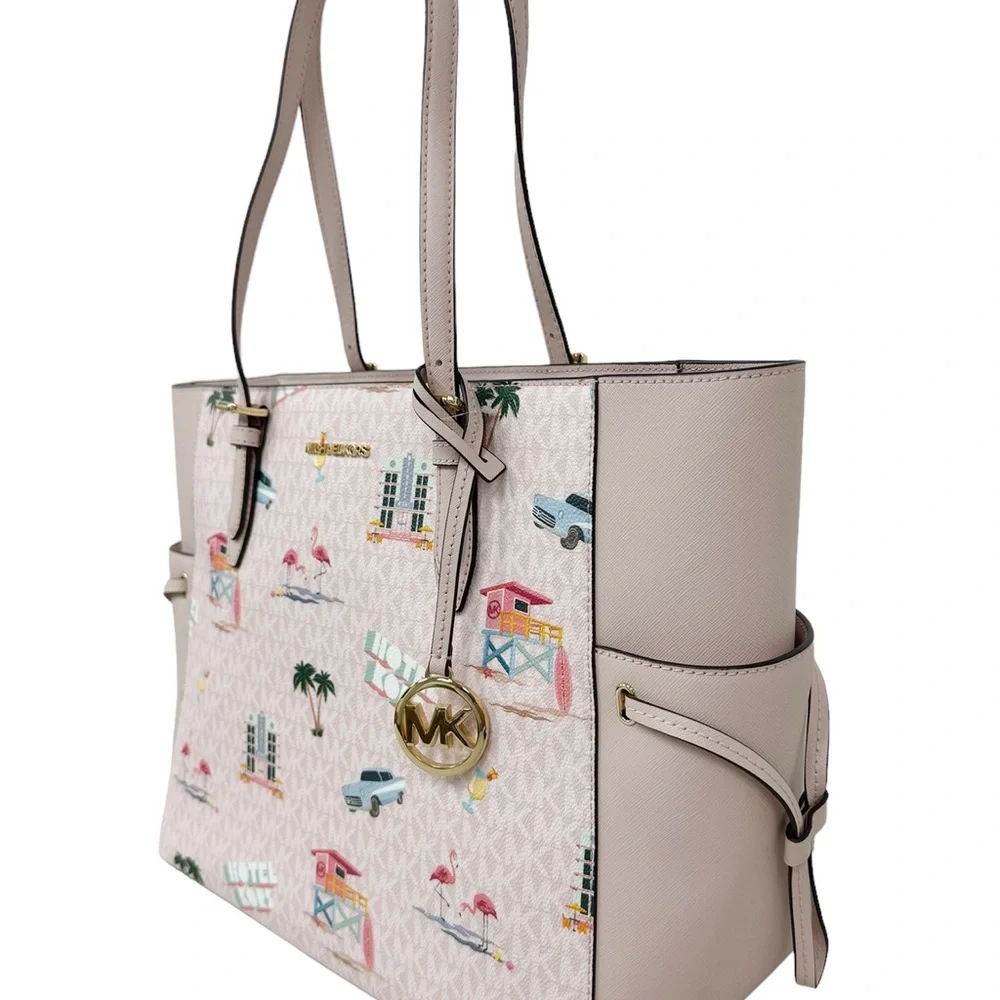 Michael Kors Pink Shoulder Bag with Tropical Print - Picture 10 of 10